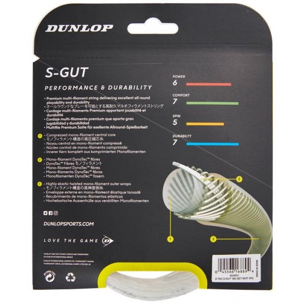 Tenis struny DUNLOP S-GUT 16G 1,30 mm (délka 12 m)