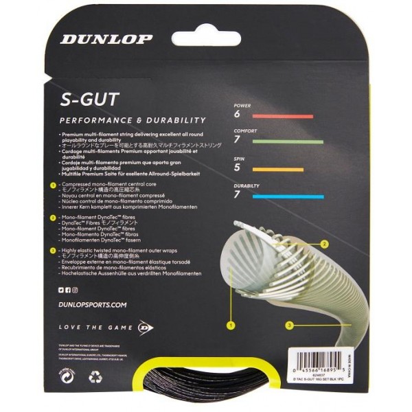 Tenis struny DUNLOP S-GUT 16G 1,30 mm (délka 12 m)