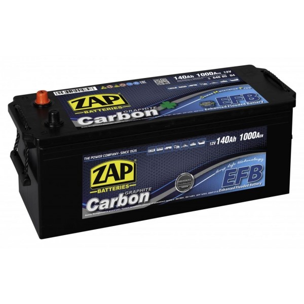 autobaterie ZAP Carbon EFB SVR TRUCK 140Ah 12V 1000A 513x178x195/220