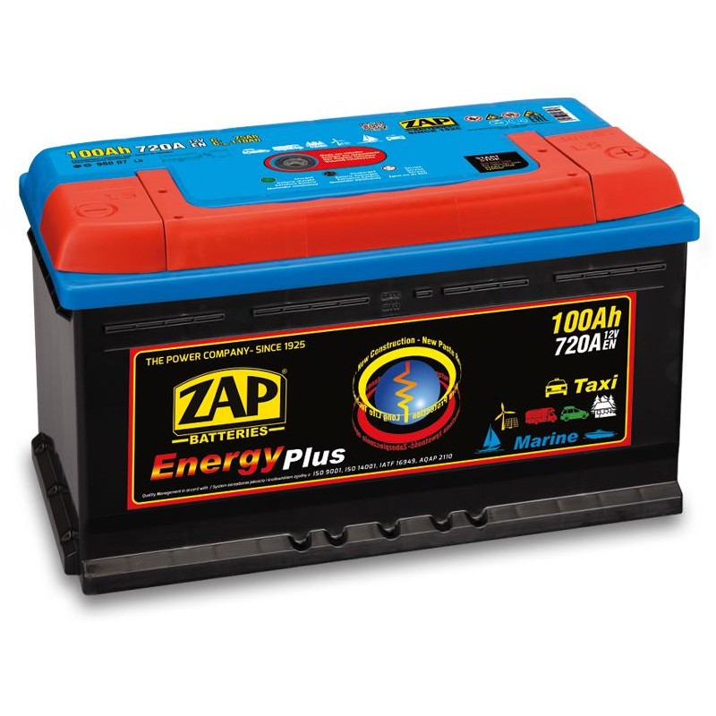 autobaterie ZAP ENERGY PLUS 100Ah 12V 720A 350x175x190