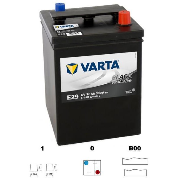 autobaterie VARTA Promotive BLACK 70Ah 6V 300A 175x167x220