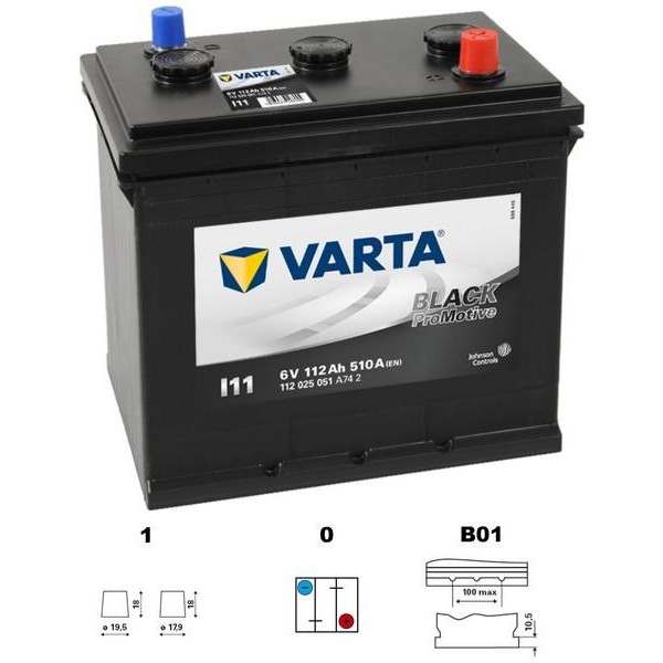 autobaterie VARTA Promotive BLACK 112Ah 6V 510A 260x175x236