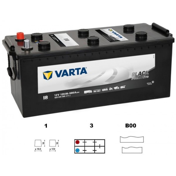 autobaterie VARTA Promotive BLACK 120Ah 12V 680A 513x189x223