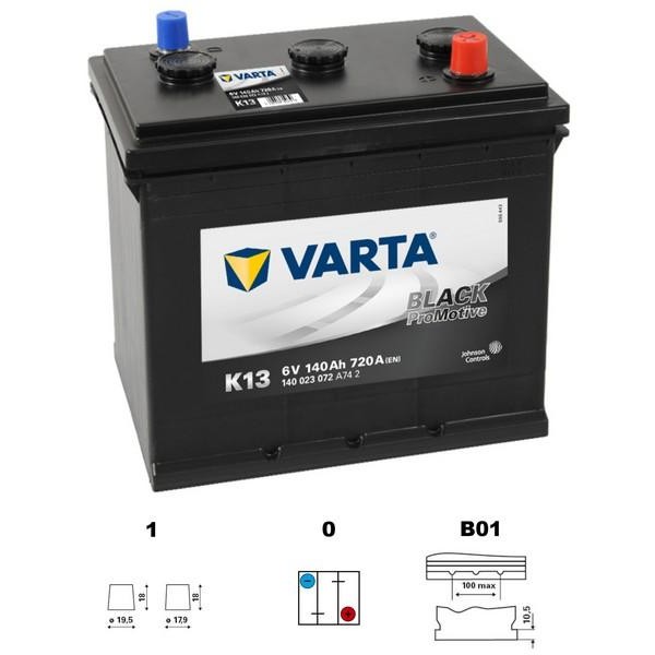 autobaterie VARTA Promotive BLACK 140Ah 6V 720A 260x175x236