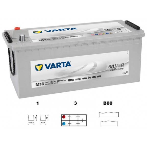 autobaterie VARTA Promotive SILVER 180Ah 12V 1000A 513x223x223