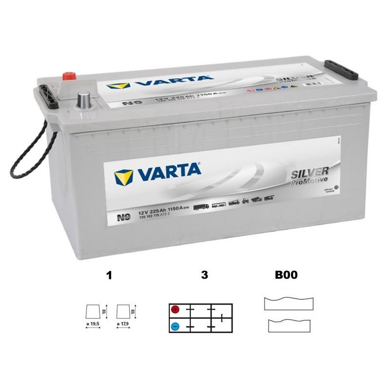 autobaterie VARTA Promotive SILVER 225Ah 12V 1150A 518x276x242