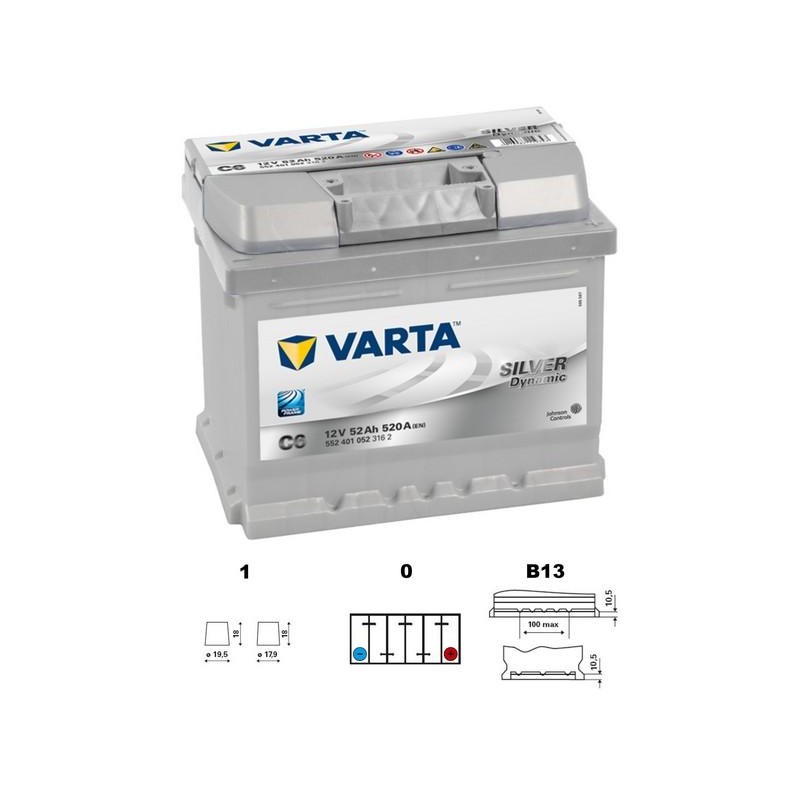 autobaterie VARTA Silver dynamic 52Ah 12V 520A 207x175x175