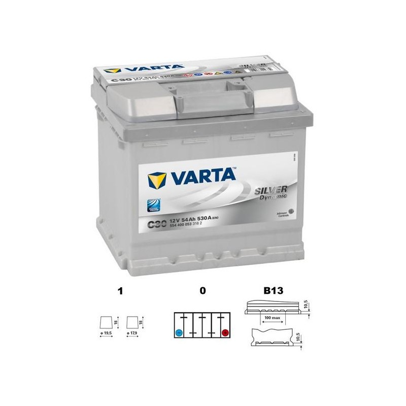 autobaterie VARTA Silver dynamic 54Ah 12V 530A 207x175x190