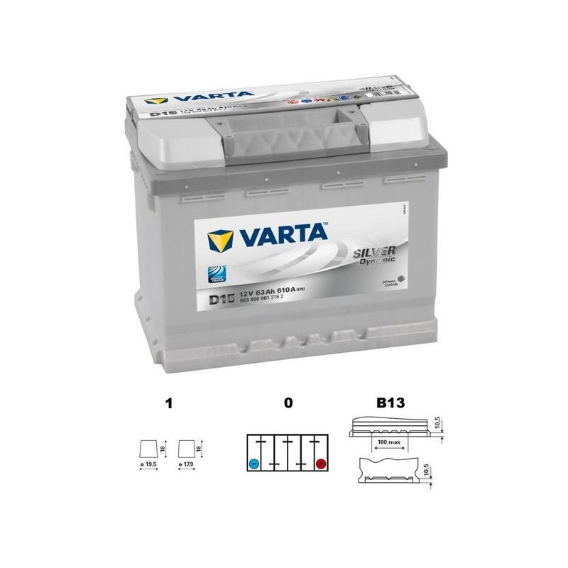 autobaterie VARTA Silver dynamic 63Ah 12V 610A 242x175x190