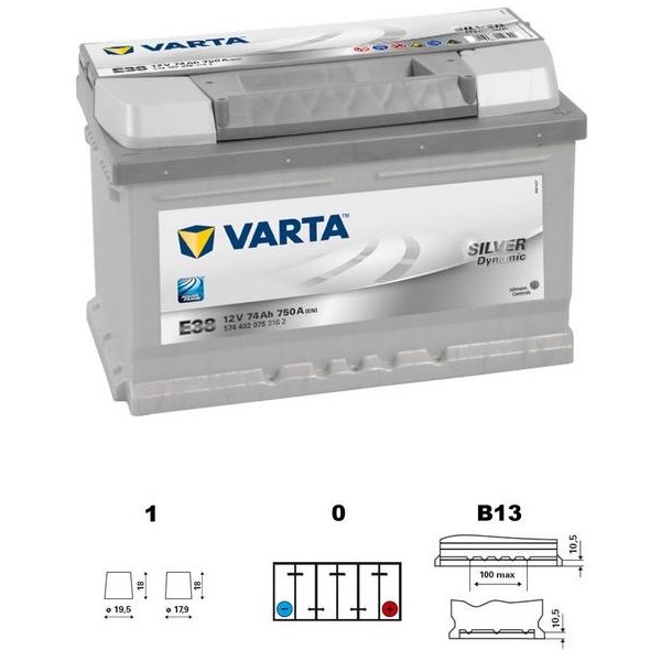 autobaterie VARTA Silver dynamic 74Ah 12V 750A 278x175x175