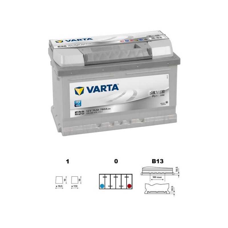 autobaterie VARTA Silver dynamic 74Ah 12V 750A 278x175x175