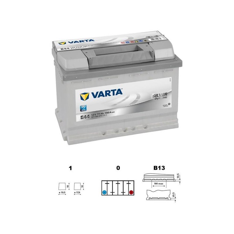 autobaterie VARTA Silver dynamic 77Ah 12V 780A 278x175x190