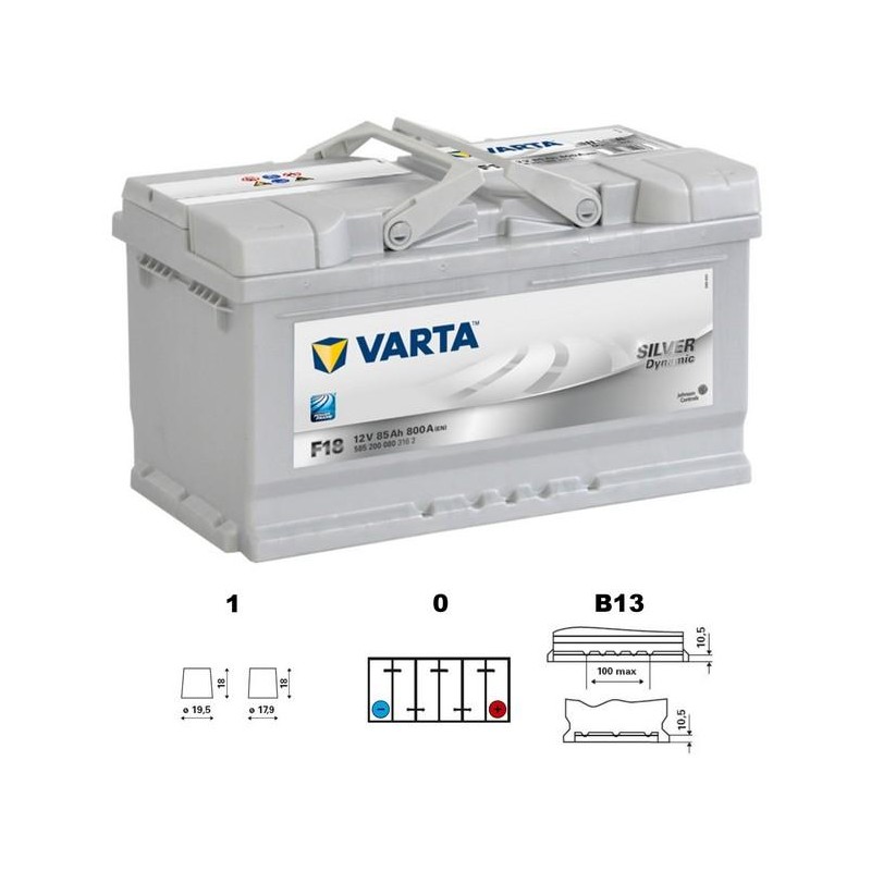 autobaterie VARTA Silver dynamic 85Ah 12V 800A 315x175x175