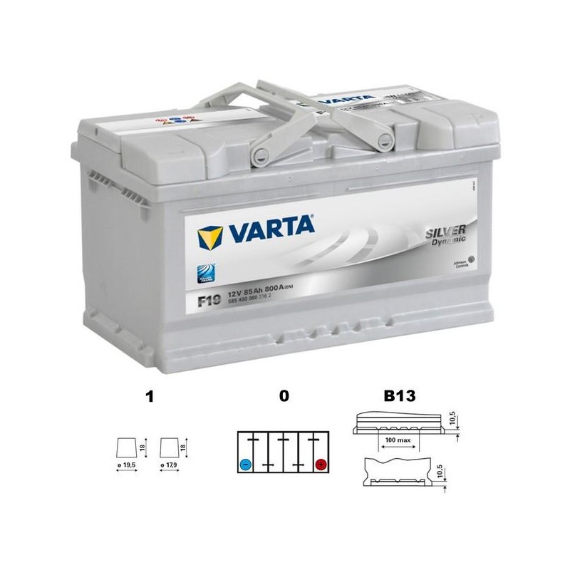 autobaterie VARTA Silver dynamic 85Ah 12V 800A 315x175x190