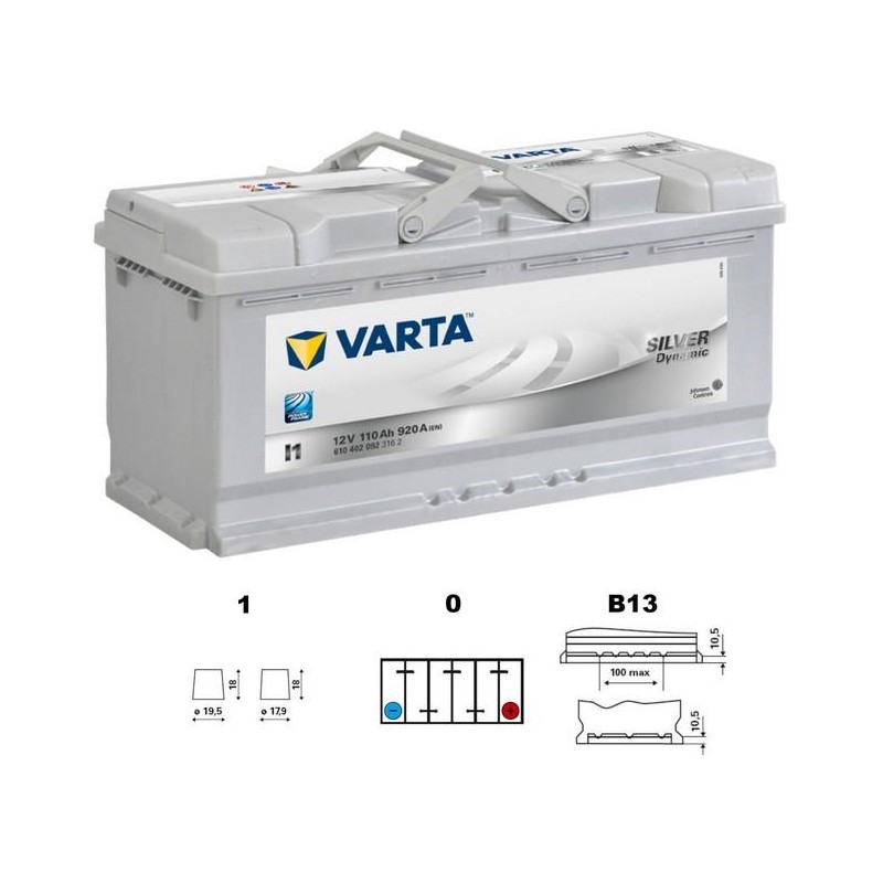 autobaterie VARTA Silver dynamic 110Ah 12V 920A 393x175x190