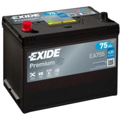 autobaterie EXIDE Premium CARBON 12V 75Ah 630A 272x173x222 Levá