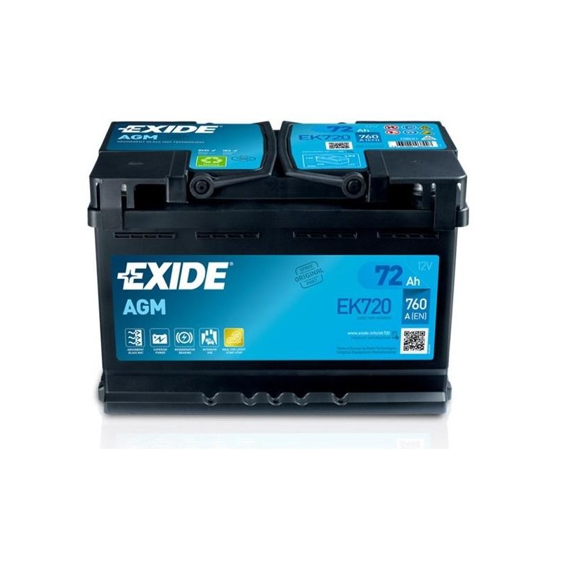 autobaterie EXIDE Start-Stop AGM 12V 72Ah 760A 278x175x190