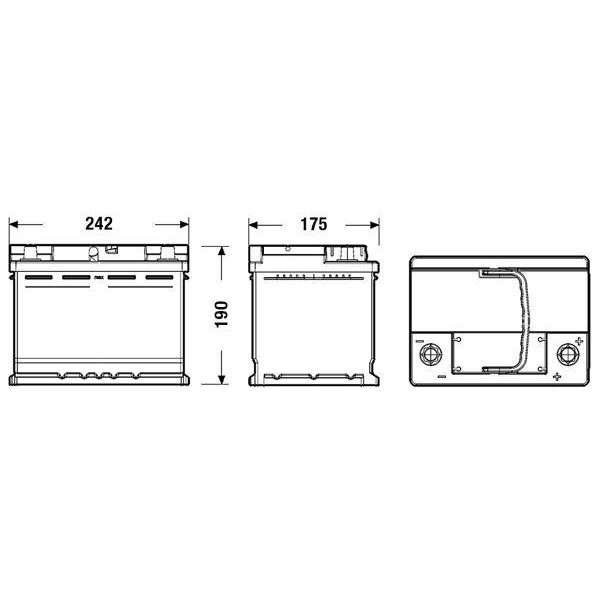 autobaterie EXIDE Start-Stop EFB 12V 60Ah 520A 242x175x190