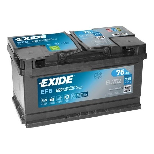 autobaterie EXIDE Start-Stop EFB 12V 75Ah 730A 315x175x175