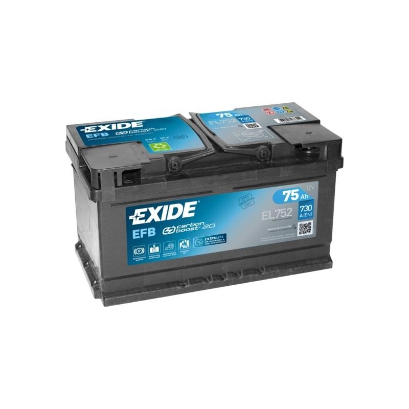 autobaterie EXIDE Start-Stop EFB 12V 75Ah 730A 315x175x175