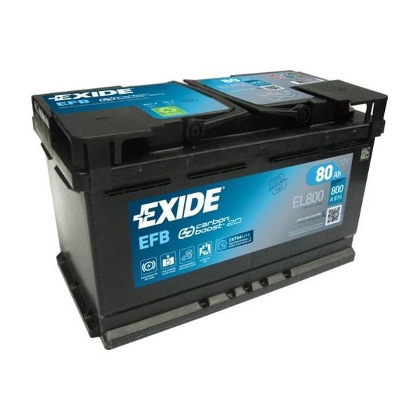 autobaterie EXIDE Start-Stop EFB 12V 80Ah 720A 315x175x190