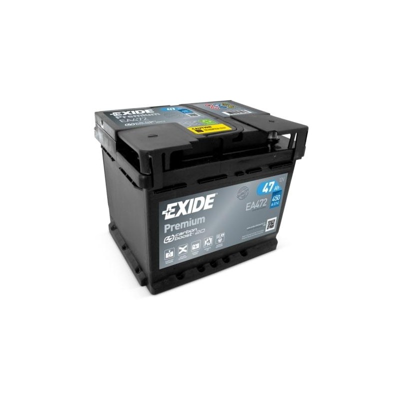 autobaterie EXIDE Premium CARBON 12V 47Ah 450A 207x175x175