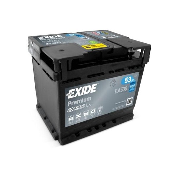 autobaterie EXIDE Premium CARBON 12V 53Ah 540A 207x175x190