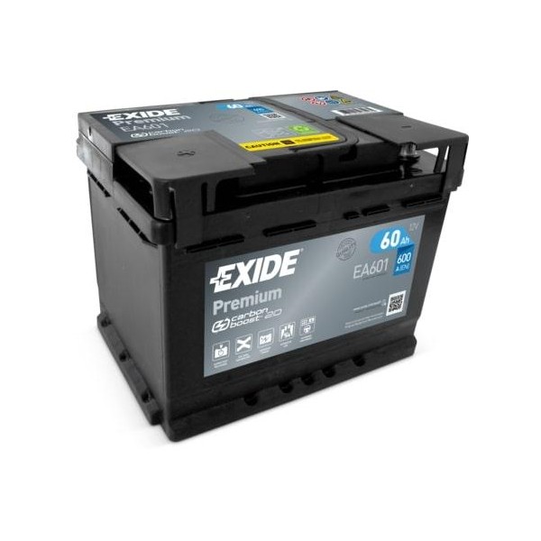 autobaterie EXIDE Premium CARBON 12V 60Ah 600A 242x175x190 Levá