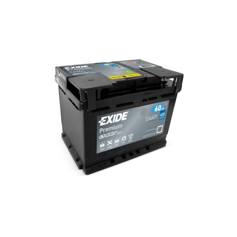 autobaterie EXIDE Premium CARBON 12V 60Ah 600A 242x175x190 Levá