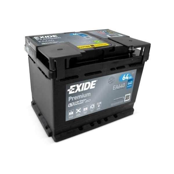 autobaterie EXIDE Premium CARBON 12V 64Ah 640A 242x175x190