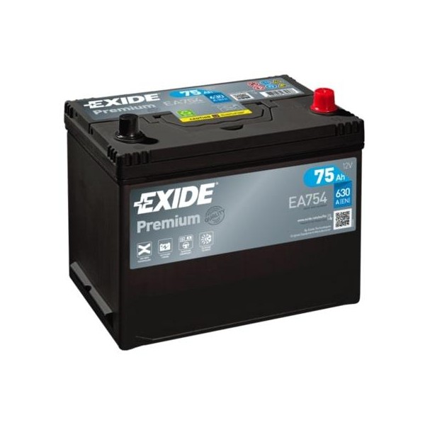 autobaterie EXIDE Premium CARBON 12V 75Ah 630A 272x173x222