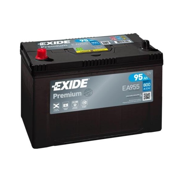 autobaterie EXIDE Premium CARBON 12V 95Ah 800A 306x173x222 Levá