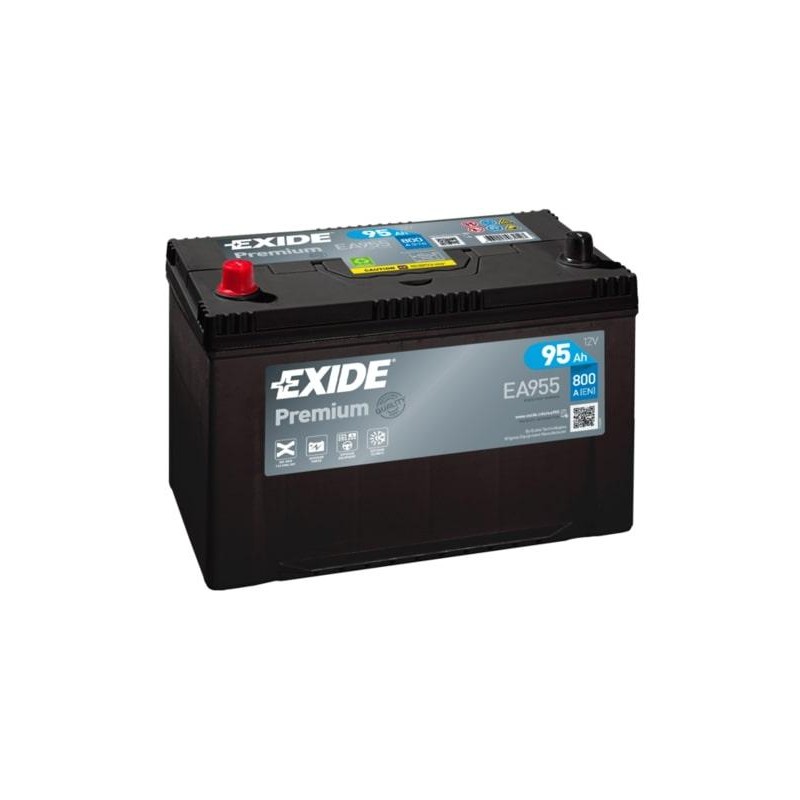 autobaterie EXIDE Premium CARBON 12V 95Ah 800A 306x173x222 Levá