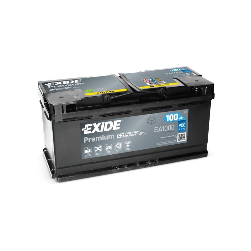 autobaterie EXIDE Premium CARBON 12V 100Ah 900A 353x175x190