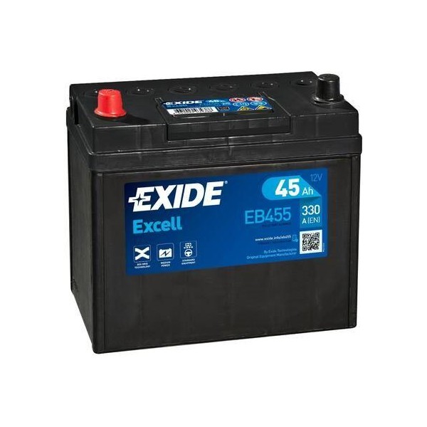 autobaterie EXIDE Excell 12V 45Ah 330A 237x127x227 Levá