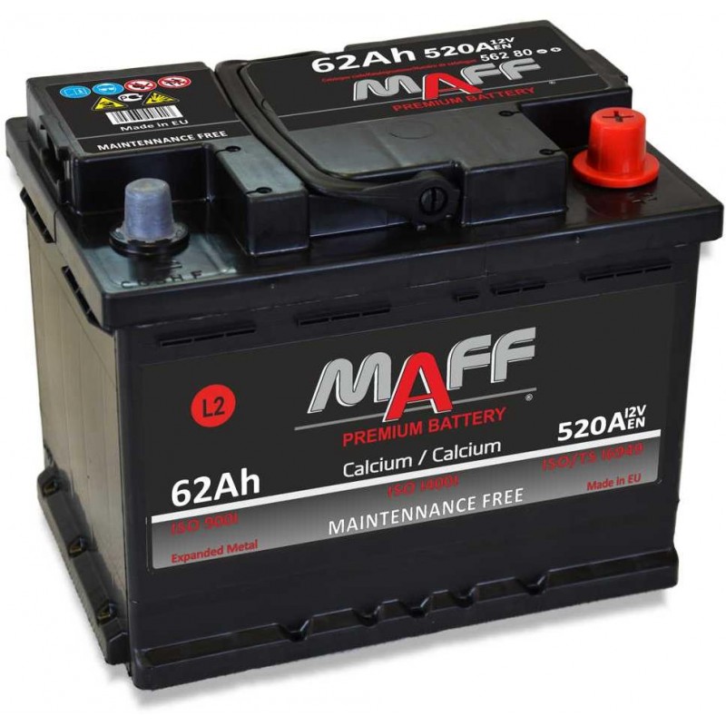 autobaterie MAFF 62Ah 12V 520A 241x175x190