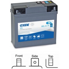 motobaterie EXIDE GEL 12V 19Ah 170A 185x80x170