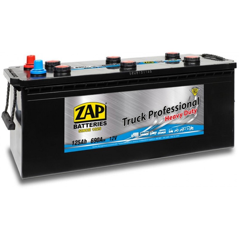 autobaterie ZAP Truck Professional HD 125Ah 12V 690A 513x189x220