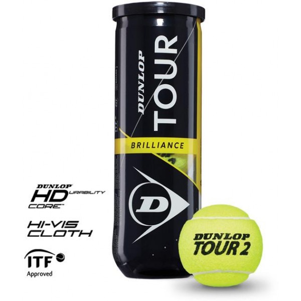 Tenisové míče DUNLOP TOUR Brilliance 3BP