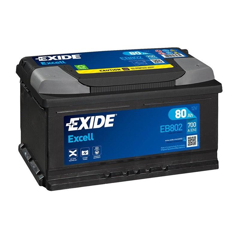 autobaterie EXIDE Excell 12V 80Ah 700A 315x175x175