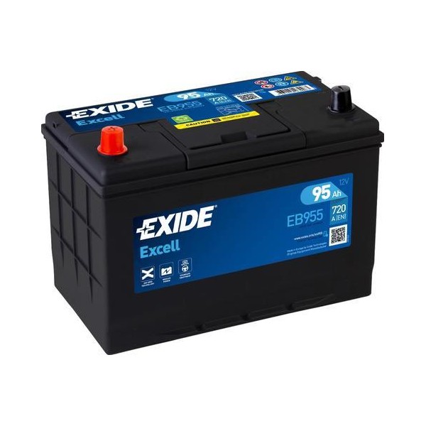 autobaterie EXIDE Excell 12V 95Ah 720A 306x175x190 Levá