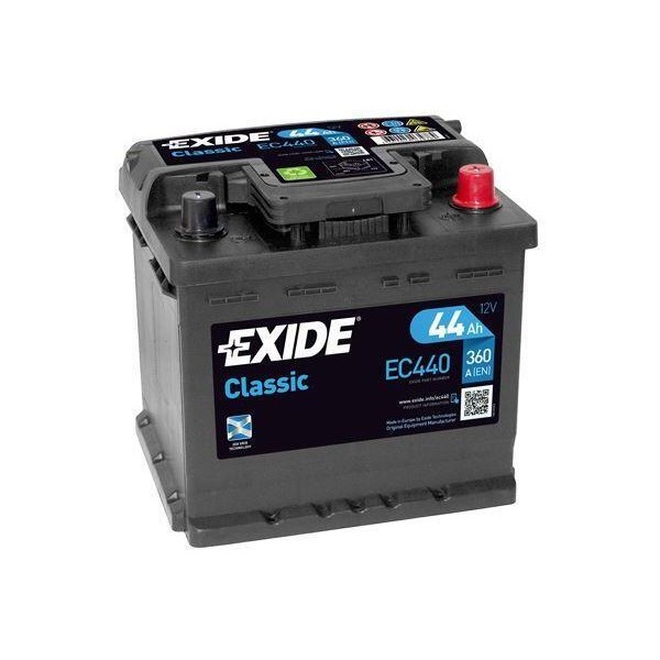 autobaterie EXIDE Classic 12V 44Ah 360A 207x175x190