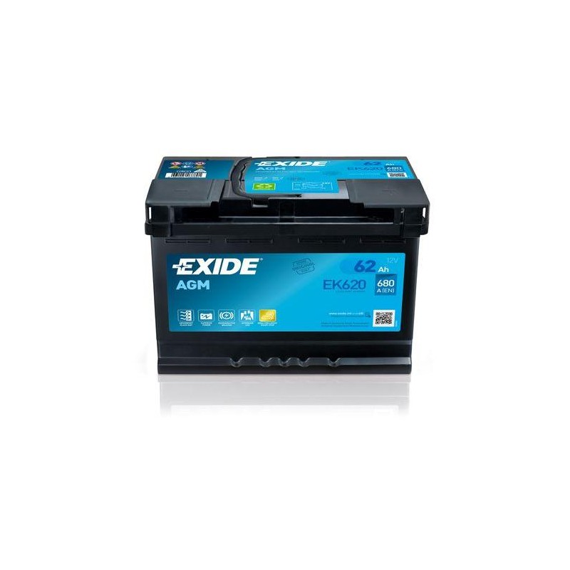 autobaterie EXIDE Start-Stop AGM 12V 62Ah 680A 242x175x190