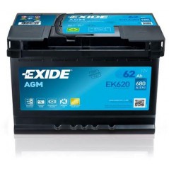 autobaterie EXIDE Start-Stop AGM 12V 62Ah 680A 242x175x190