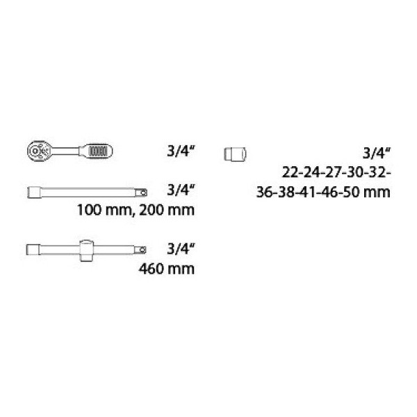 Gola sada FESTA CrV 14ks 3/4" (Honiton) (D)