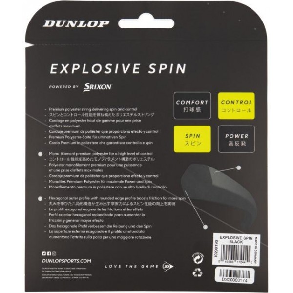 Tenis struny DUNLOP EXPLOSIVE SPIN 17G 1,25 mm (délka 12 m)