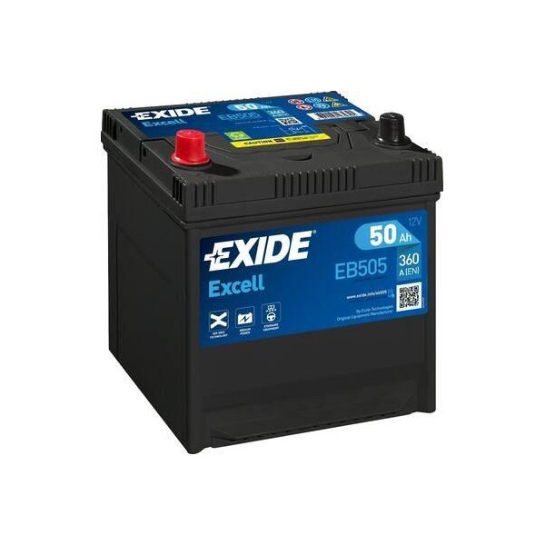 autobaterie EXIDE Excell 12V 50Ah 360A 200x173x222 Levá