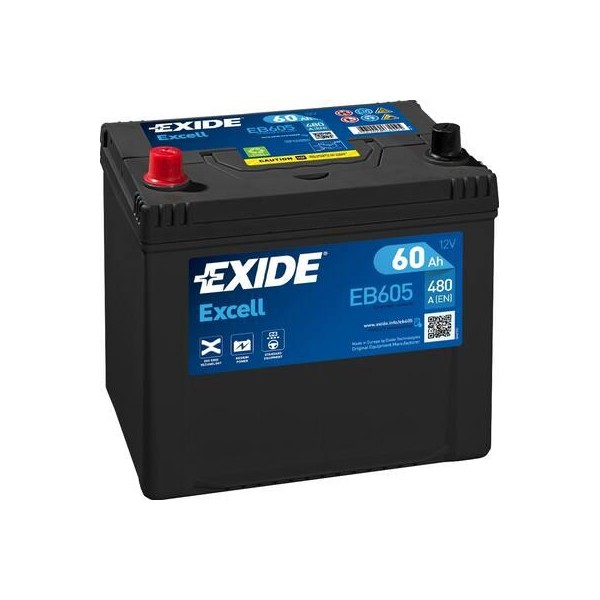 autobaterie EXIDE Excell 12V 60Ah 390A 230x173x222 Levá