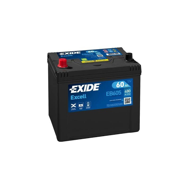 autobaterie EXIDE Excell 12V 60Ah 390A 230x173x222 Levá