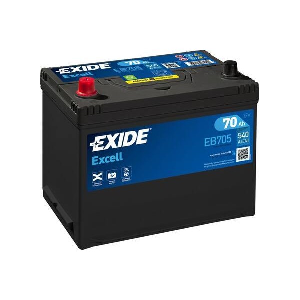 autobaterie EXIDE Excell 12V 70Ah 540A 272x173x222 Levá